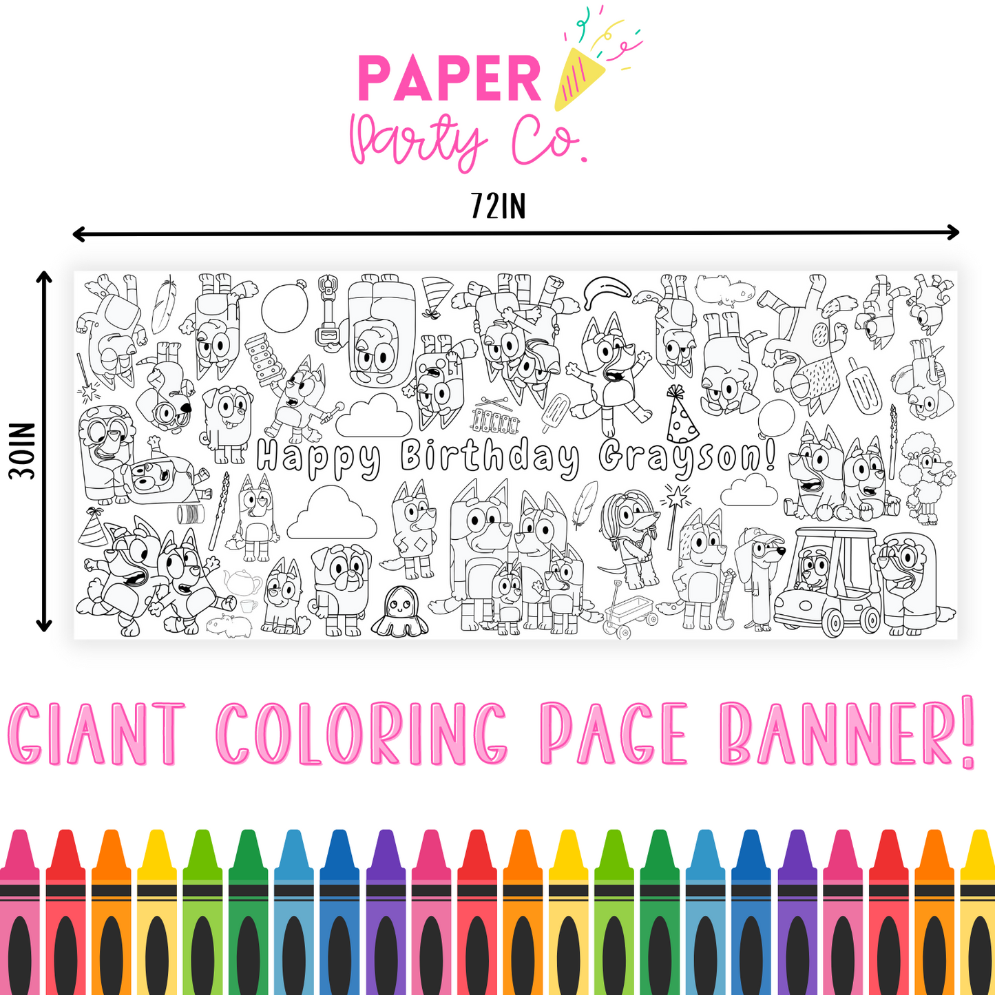 GIANT Coloring Poster Banner | Birthday Coloring Banner | Puppy Party Theme